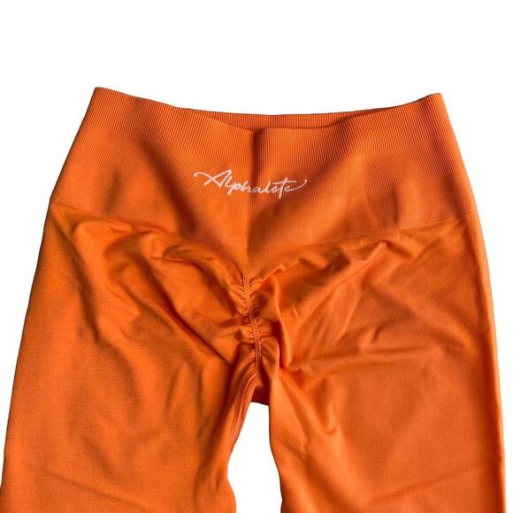 Alphalete Amplify Legging Size M Ombre Strawberry Orange Seamless Scrunch New - Picture 6 of 10